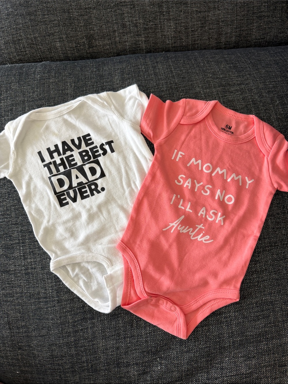 2 Bodysuits 6M -  For Dad & Aunt